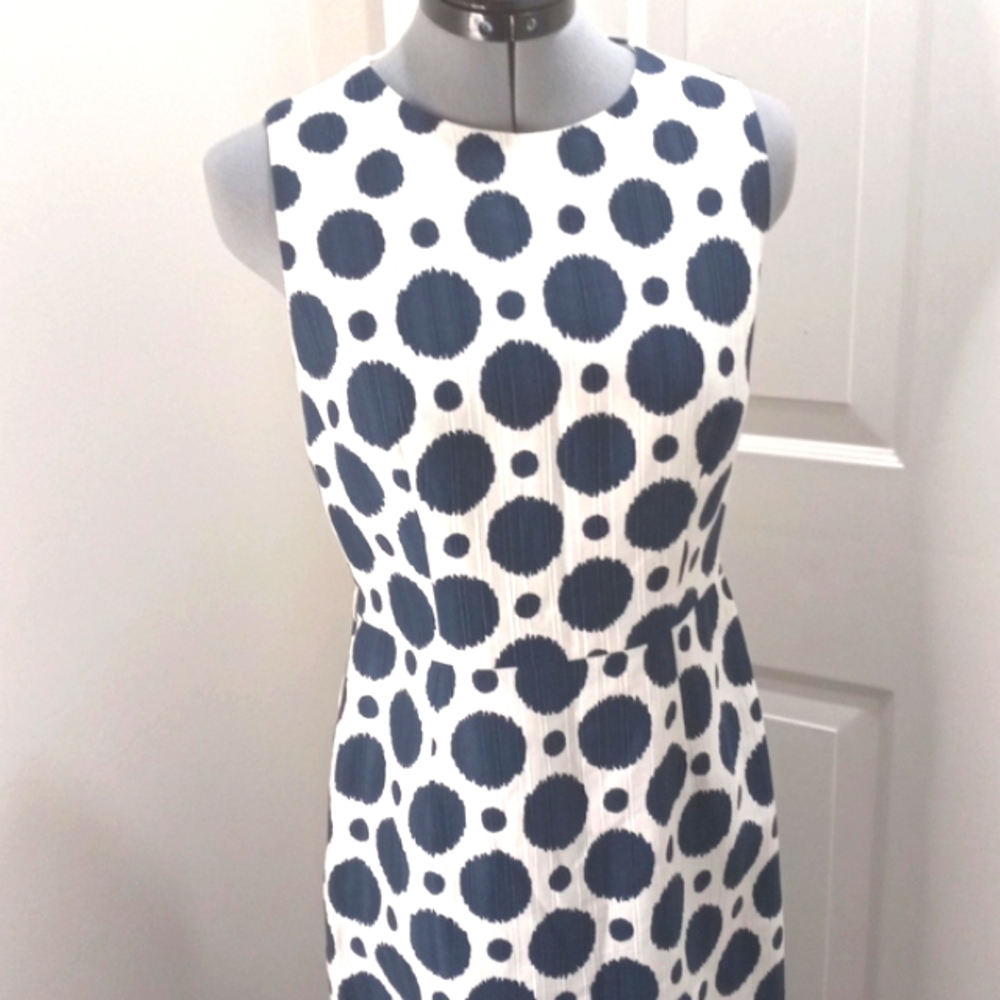 Muse Midi Poka-dotted  Dress with Lg Key-hole Back, Sz 6